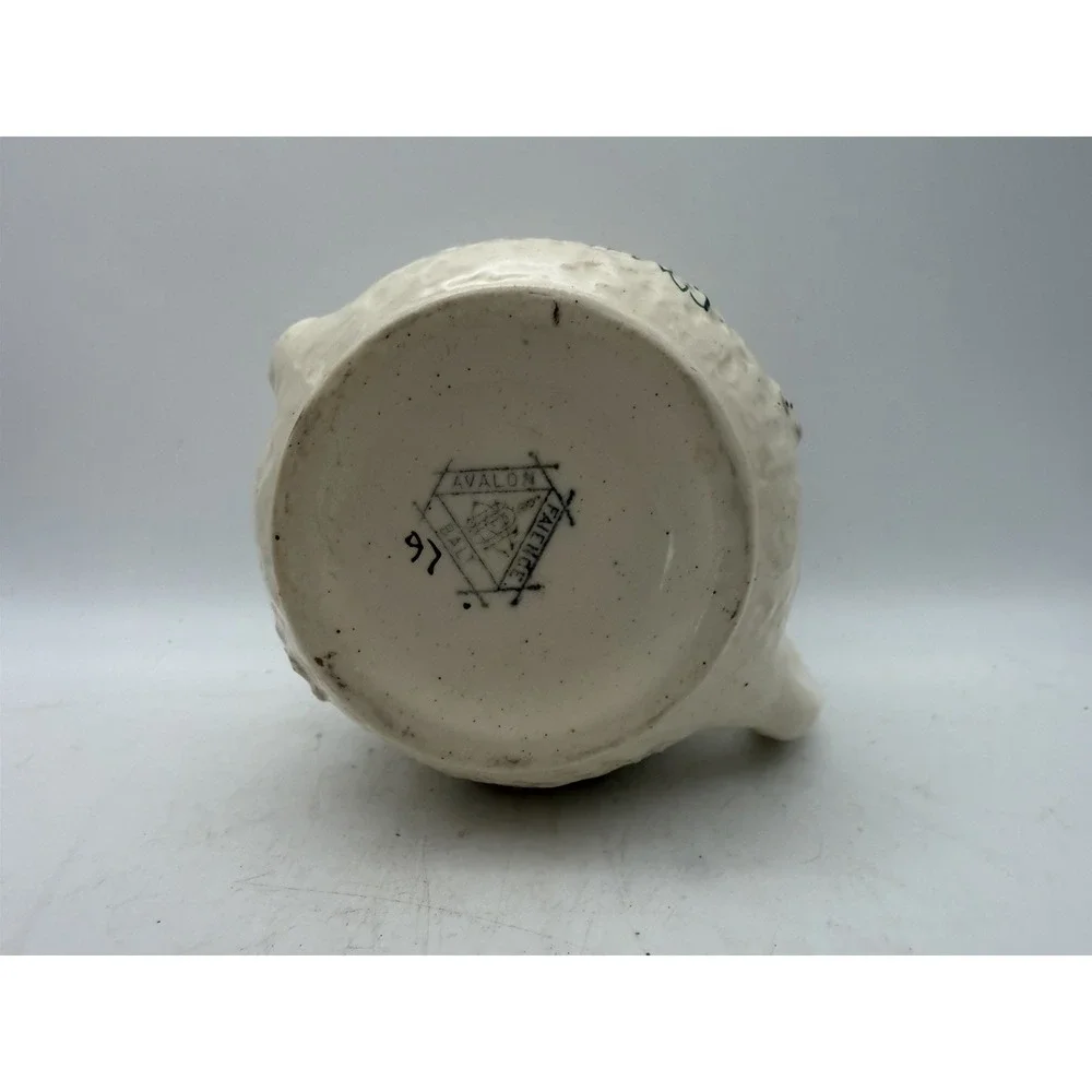Antique Avalon Faience Blackberry White Majolica Pitcher Chesapeake Pottery